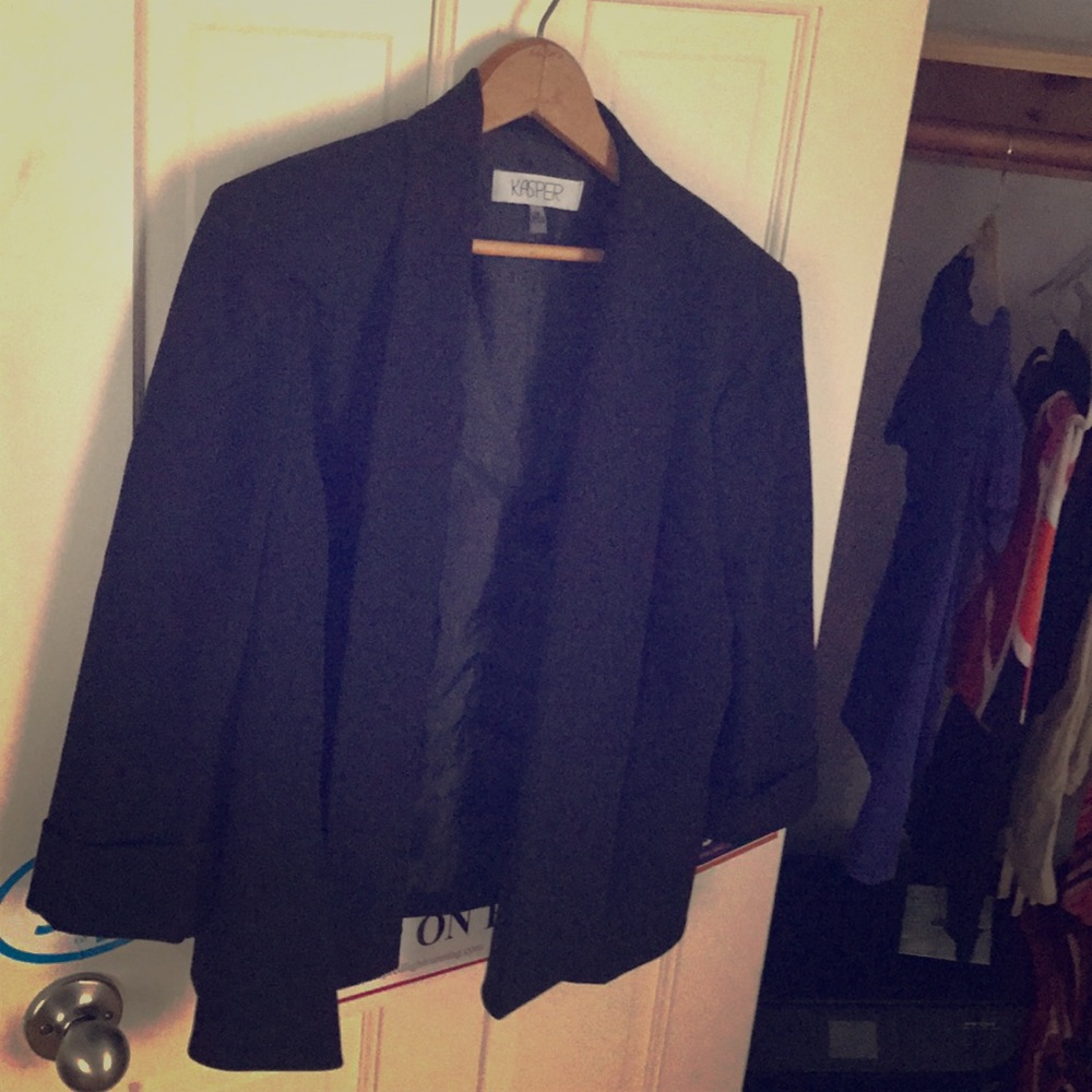 KASPER size 14 black blazer